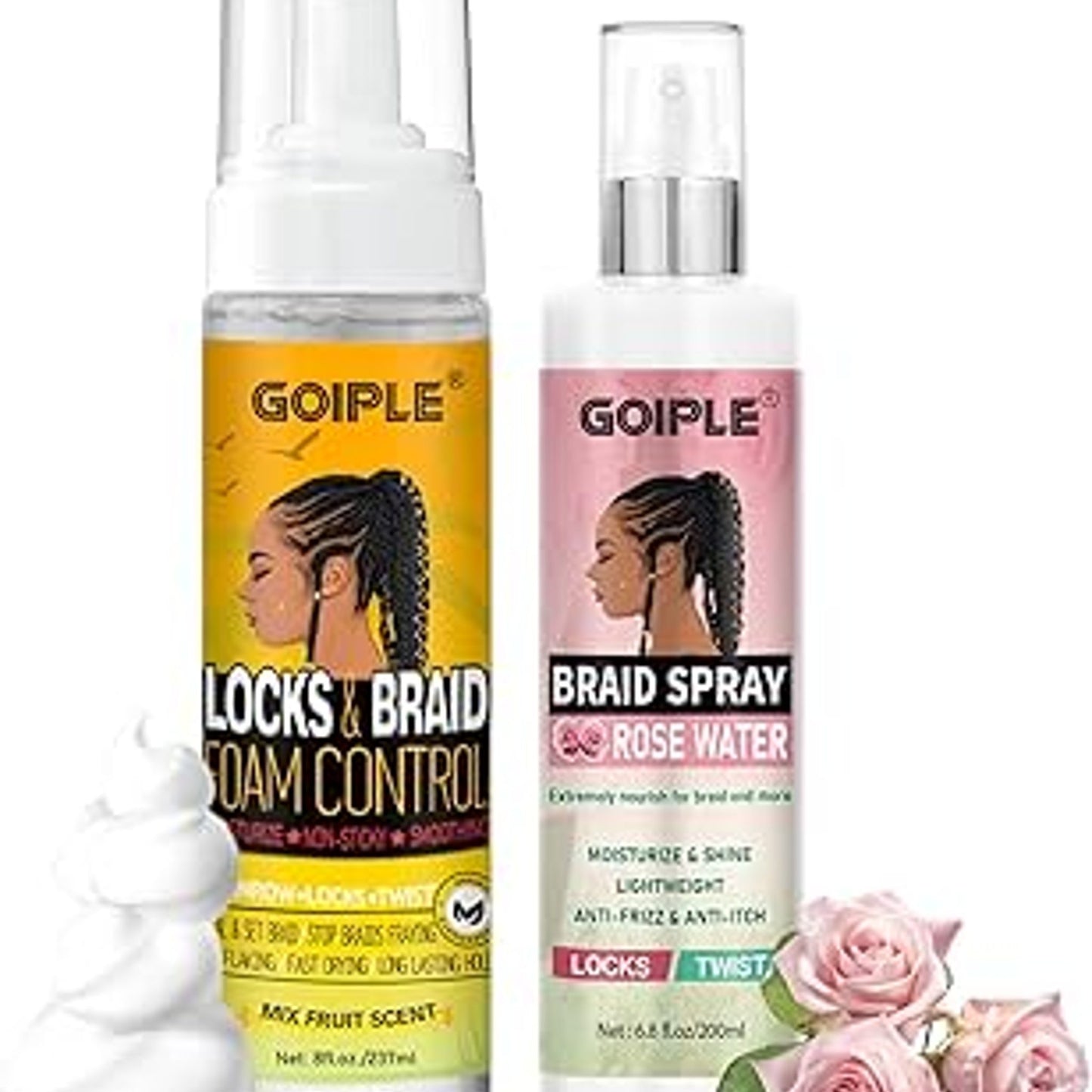 GOIPLE Locks & Braid Foam Control Mousse Mix Fruit 8oz