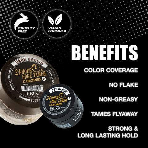 Ebin 24 Hour Colored Edge Tamer Jet Black