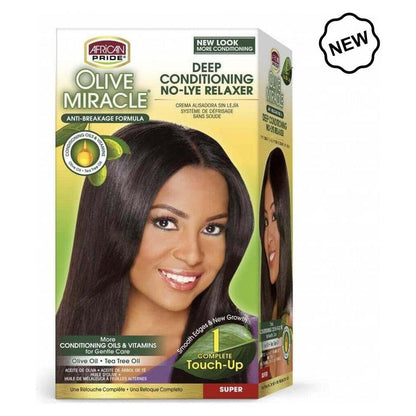 African Pride Olive Miracle Deep Conditioning Relaxer Kit Super- touch up