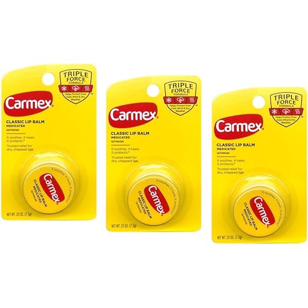 Carmex Classic Medicated Lip Balm 0.25 Oz Pack of 3
