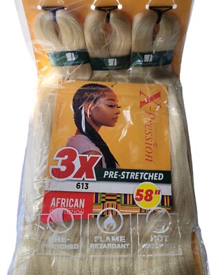 Sensationnel XPRESSION Pre-Stretched Braid 58" Pack of 3