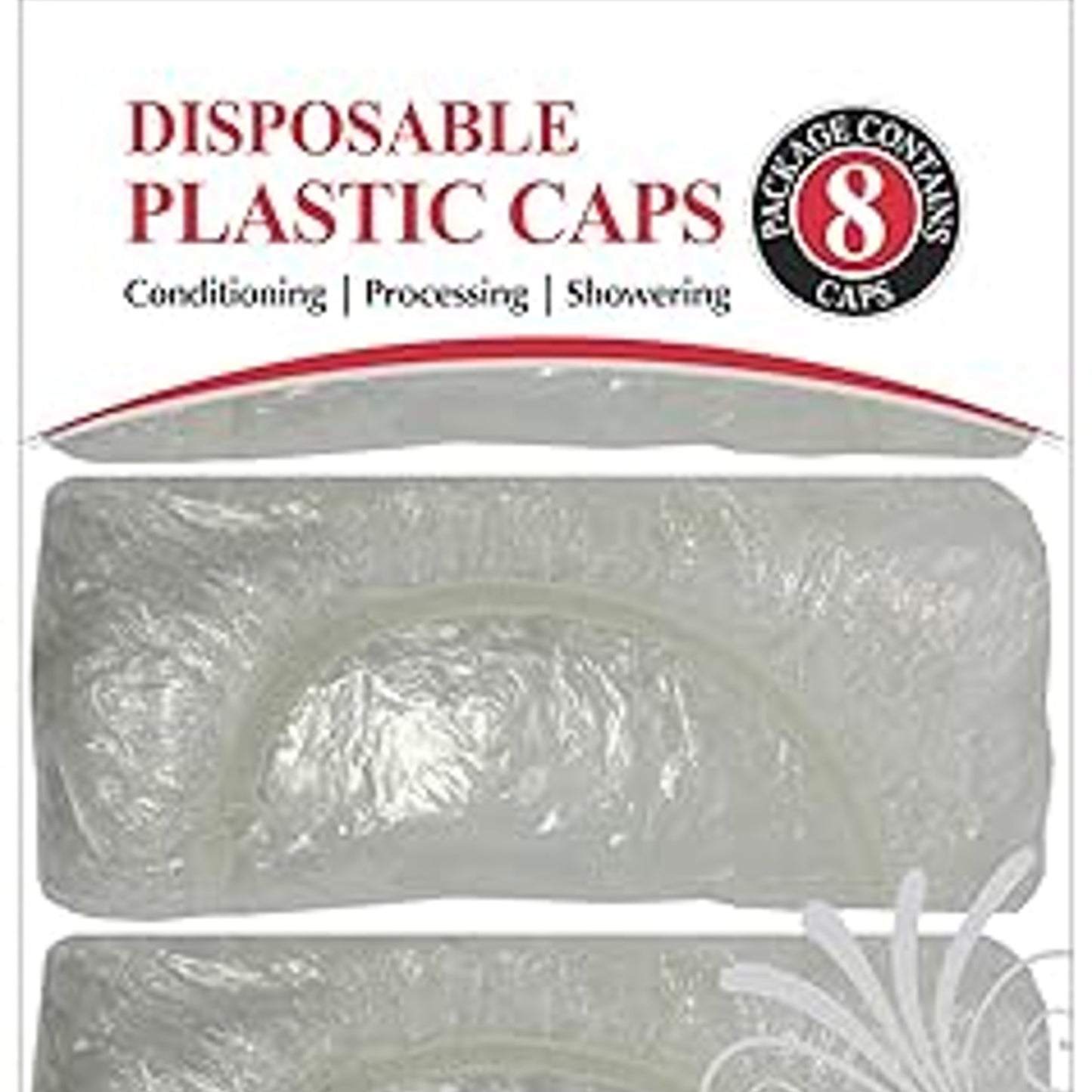 Donna Clear Plastic Shower Caps - Pack of 3