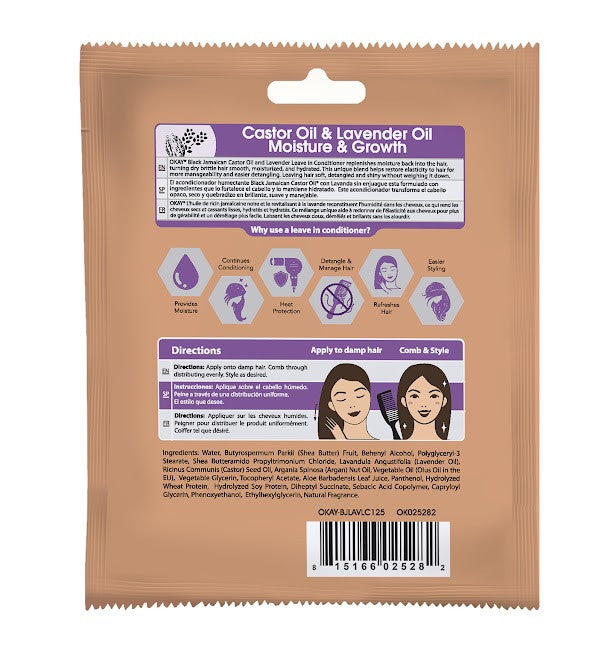 Okay Pure Naturals Leave-in Conditioner Charcoal, 1.25 Oz, Pack of 12