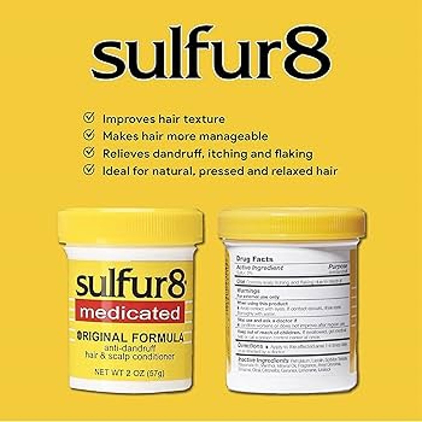 Sulfur 8 Medicated Anti-Dandruff Hair and Scalp Conditioner 2 Oz