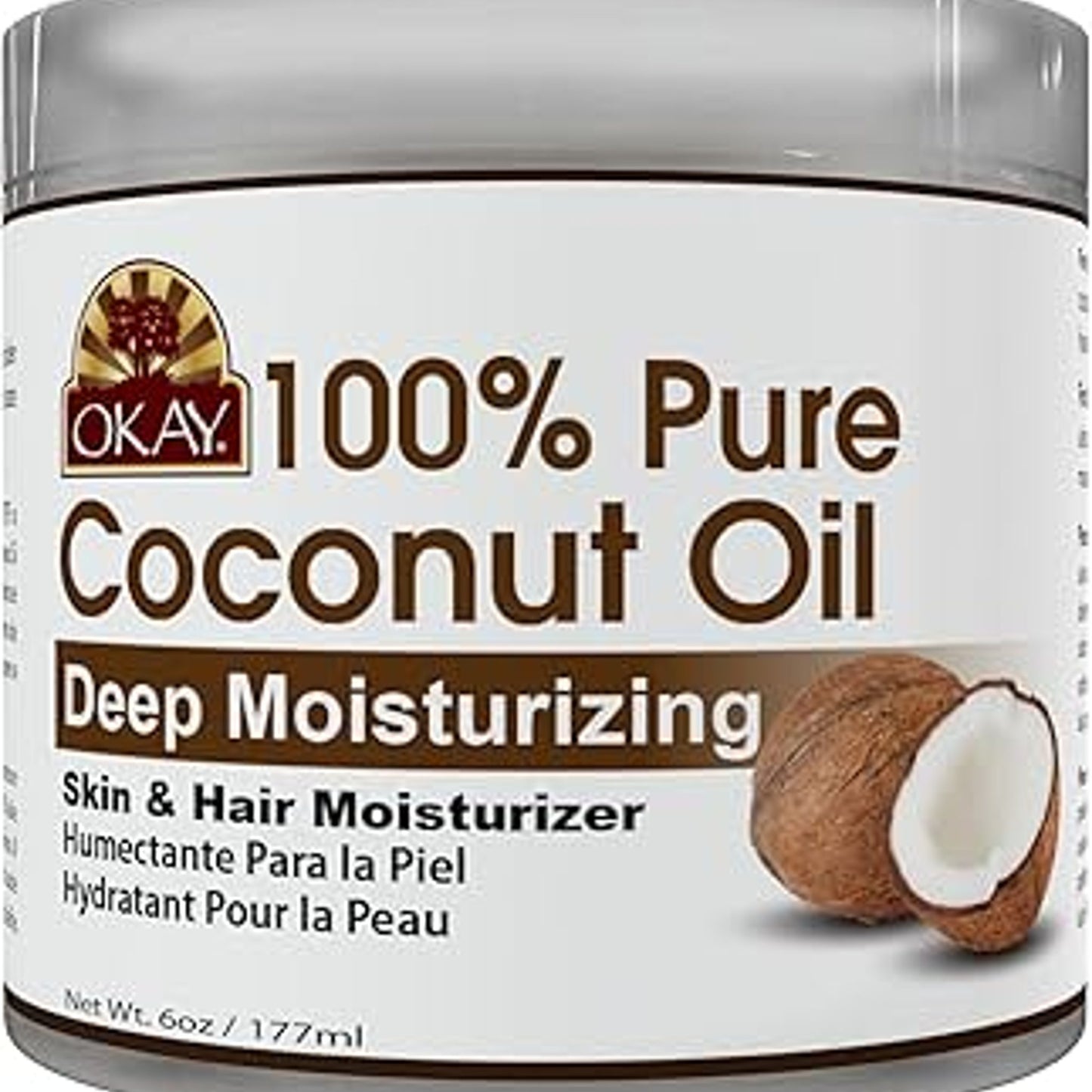 Okay Coconut Oil for Hair and Skin, 177 mL