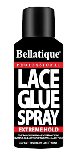 BELLATIQUE Lace Glue Spray 3.38 Oz - Extreme Hold, Flake Free