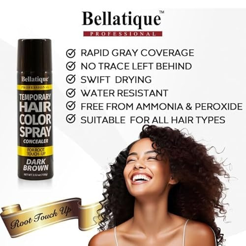 BELLATIQUE Temporary Hair Color Spray 3.52 Fl Oz Pack of 1