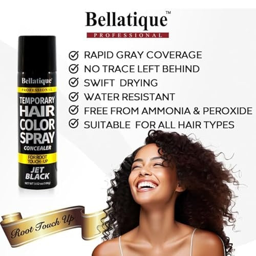 BELLATIQUE Temporary Hair Color Spray 3.52 Fl Oz Pack of 1