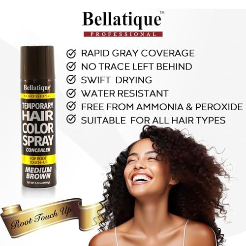 BELLATIQUE Temporary Hair Color Spray 3.52 Fl Oz Pack of 1