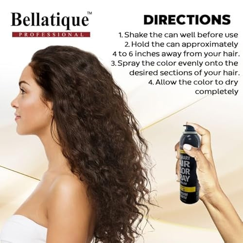 BELLATIQUE Temporary Hair Color Spray 3.52 Fl Oz Pack of 1