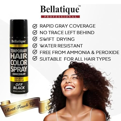 BELLATIQUE Temporary Hair Color Spray 3.52 Fl Oz Pack of 1