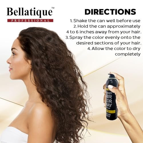 BELLATIQUE Temporary Hair Color Spray 3.52 Fl Oz Pack of 1