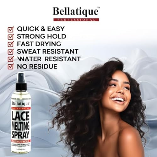 BELLATIQUE Lace Glue Spray 8.45 Oz - Extreme Hold, Quick Drying