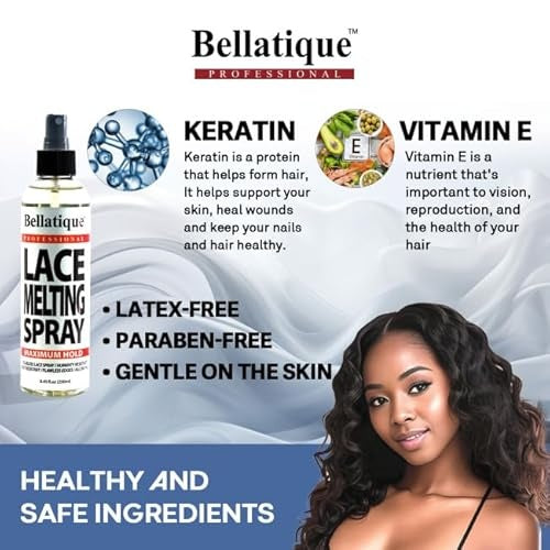 BELLATIQUE Lace Glue Spray 8.45 Oz - Extreme Hold, Quick Drying