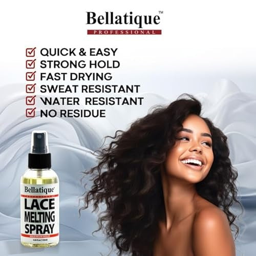 BELLATIQUE Lace Melting Spray 4.06 Oz - Maximum Hold, Fast Drying