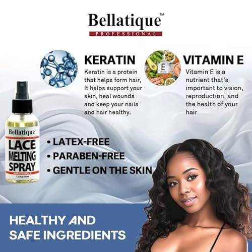 BELLATIQUE Lace Melting Spray 4.06 Oz - Maximum Hold, Fast Drying