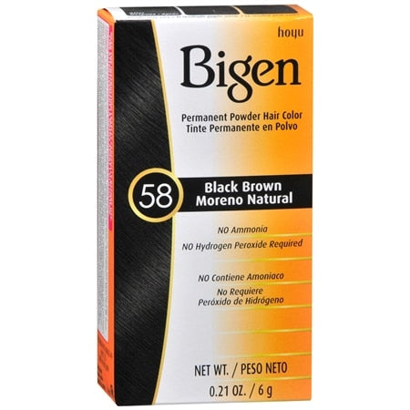 Bigen Powder Hair Color #58 Black Brown, 1 Each