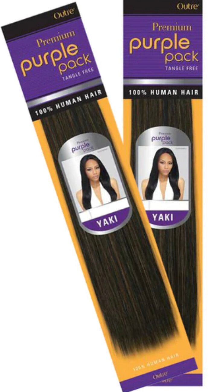 Outre Purple Pack 100% Human Hair Yaki Weave