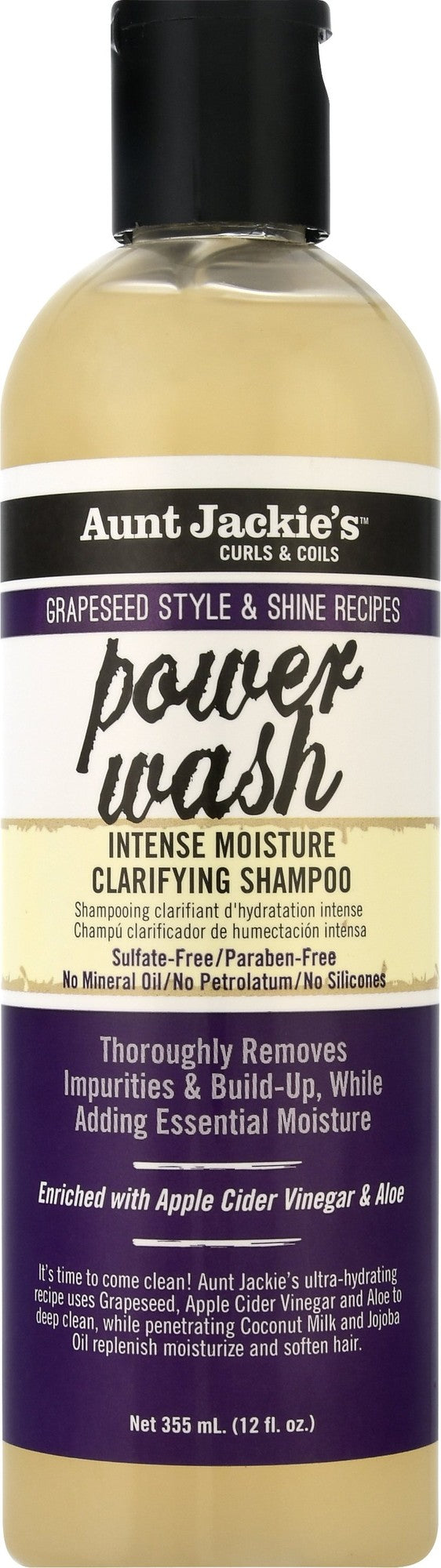 Aunt Jackie's Grapeseed Power Wash Shampoo 12 Oz