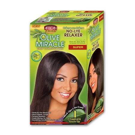 African Pride Olive Miracle Deep Conditioning Relaxer Kit Super- touch up