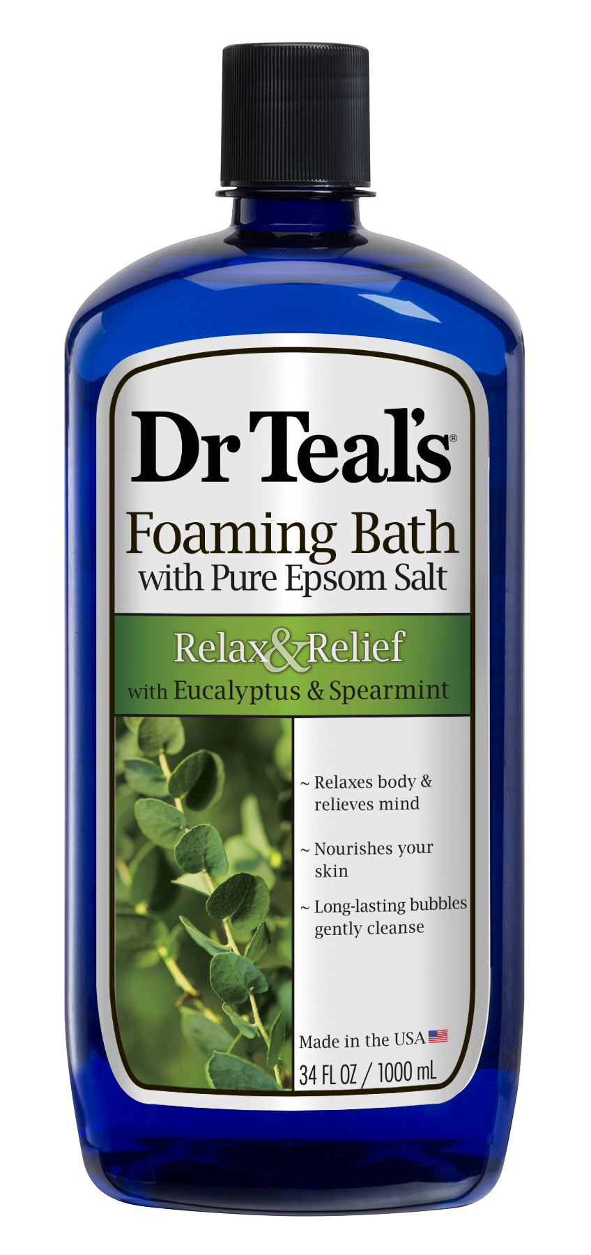 Dr. Teal's Eucalyptus Spearmint Bubble Bath 34 Fl Oz