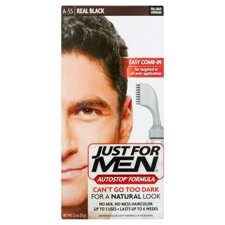 VOOR STAD Easy Comb-in Color, Real Black, Targeted Gray Coverage