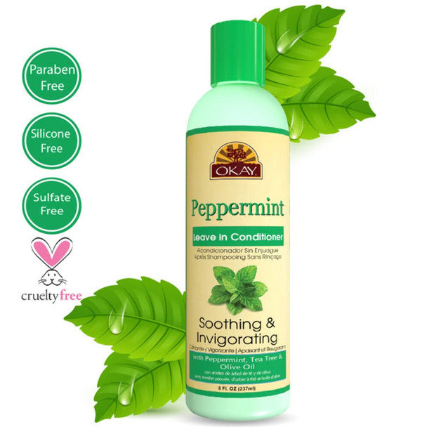 OKAY Leave-in Conditioner Peppermint, 8 Ounce