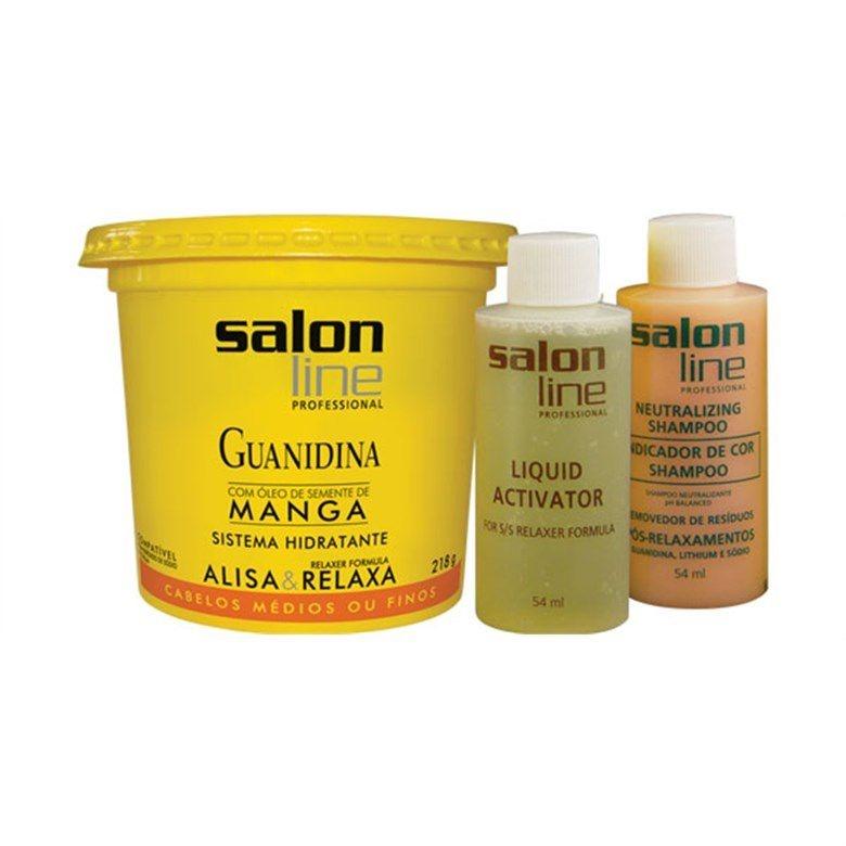 Salon Line Guanidina Relaxing Cream 218g for Medium/Fine Hair