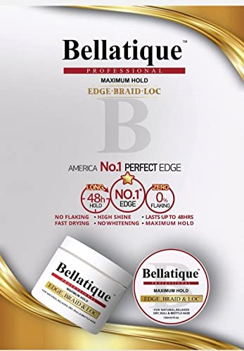 BELLATIQUE Edge Control & Braiding Gel, Maximum Hold 4 Oz