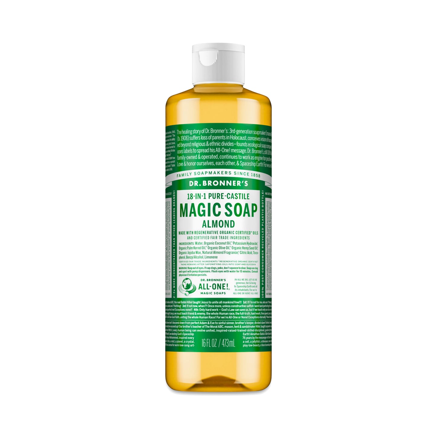 Dr. Bronner's Organic Pure Castile Liquid Soap Almond