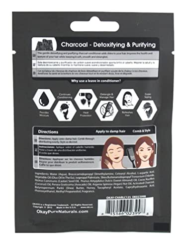 Okay Pure Naturals Leave-in Conditioner Charcoal, 1.25 Oz, Pack of 12