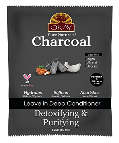 Okay Pure Naturals Leave-in Conditioner Charcoal, 1.25 Oz, Pack of 12
