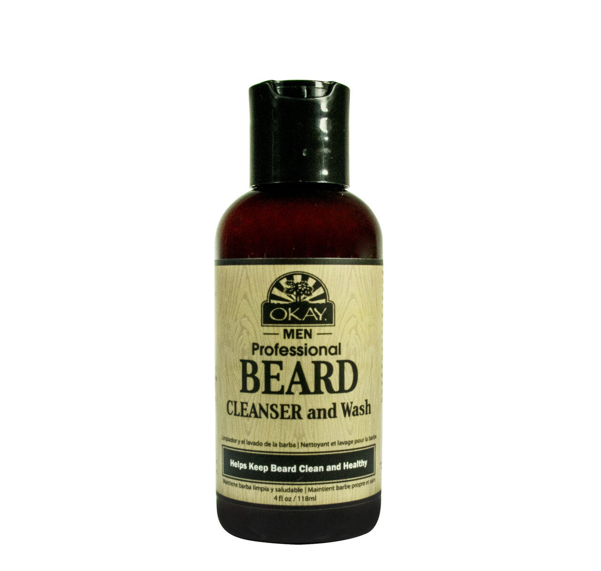 OKAY Men Beard Cleanser 4 Ounce Pack of 4 Deep Cleaning