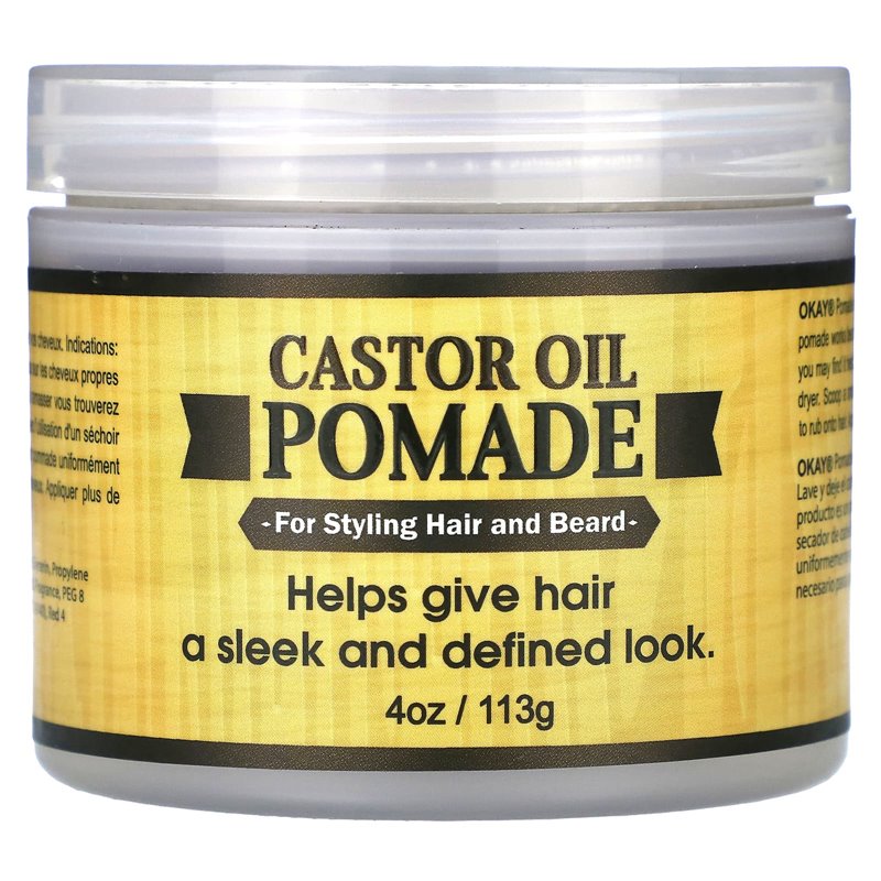 Okay Pure Naturals Castor Oil Pomade 4 Oz - Hair & Beard Styling