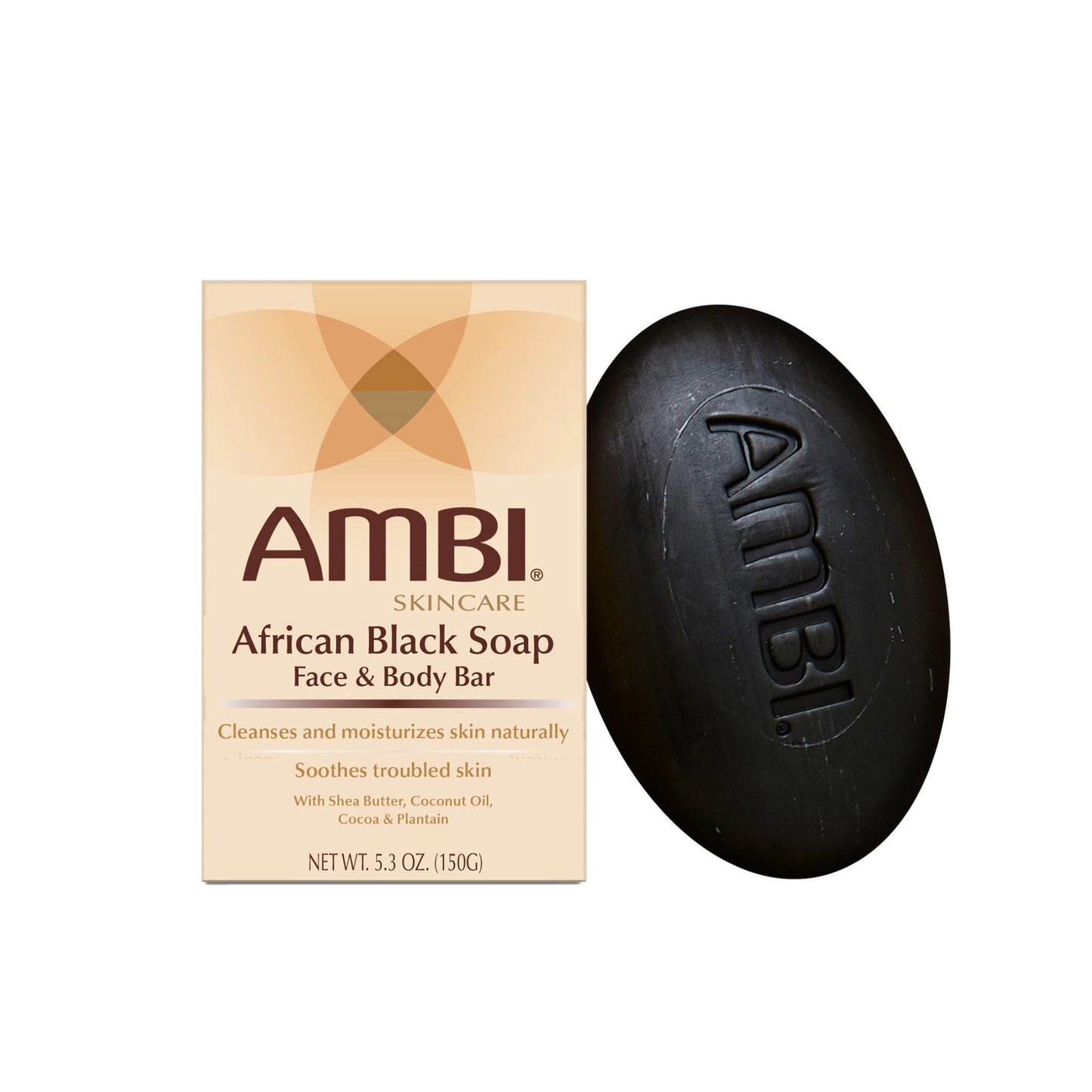 AMBI African Black Soap 5.3 oz, Cleans Nourishes Skin