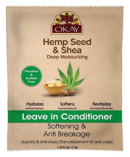 Okay Pure Naturals Hemp Seed Shea Leave-In Conditioner 1.25 oz Pack of 12