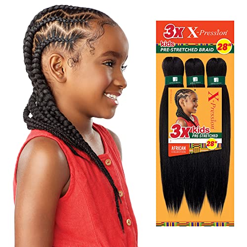 Sensationnel Kids Xpression Pre-Stretched Braiding Hair, 1 Pack
