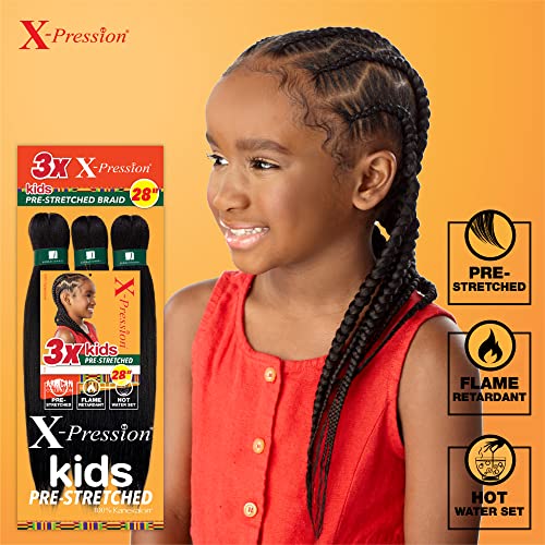 Sensationnel Kids Xpression Pre-Stretched Braiding Hair, 1 Pack