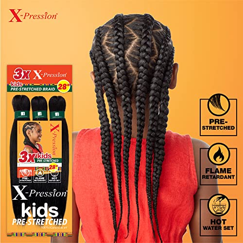 Sensationnel Kids Xpression Pre-Stretched Braiding Hair, 1 Pack