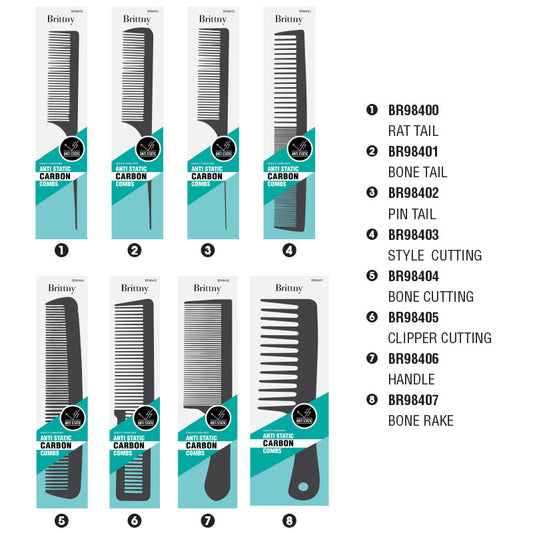 Brittny Anti Static Carbon Bone Rake Comb