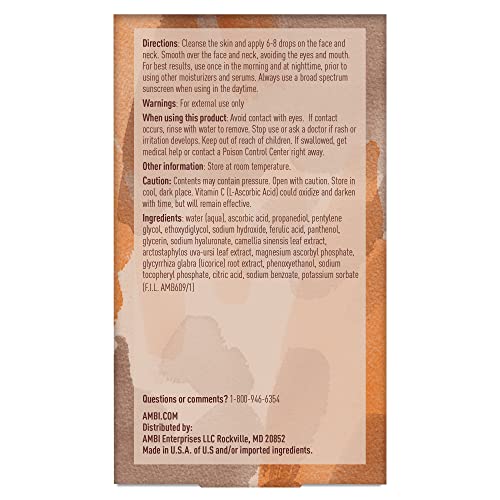 AMBI Vitamin C Face Glow Serum 1 Fl Oz Pack of 1