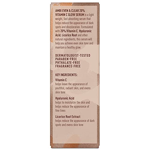 AMBI Vitamin C Face Glow Serum 1 Fl Oz Pack of 1