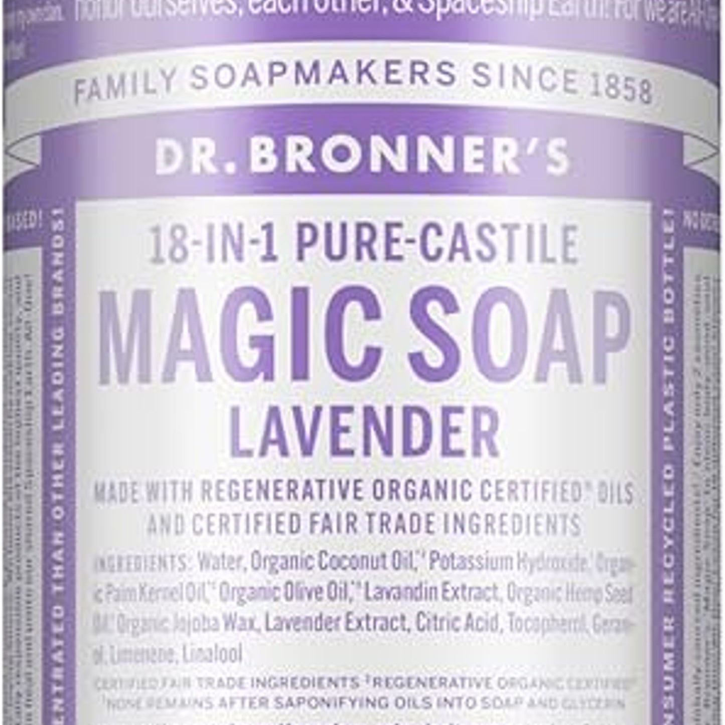 Dr. Bronner's Lavender Castile Soap 16 fl oz Liquid