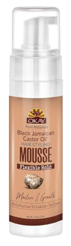 Okay Black Jamaican Castor Oil Hair Mousse, 7.5 Oz