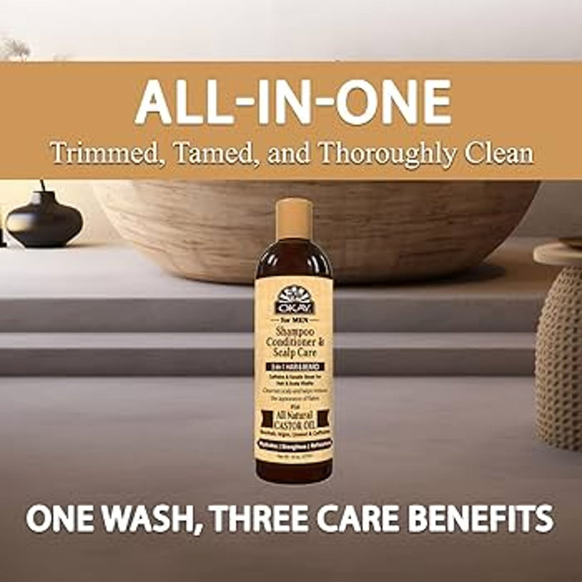 OKAY Men Beard Cleanser 4 Ounce Pack of 4 Deep Cleaning