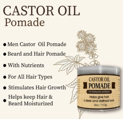 Okay Pure Naturals Castor Oil Pomade 4 Oz - Hair & Beard Styling