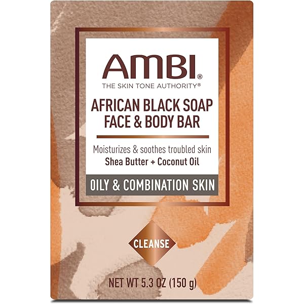 AMBI African Black Soap 5.3 oz, Cleans Nourishes Skin