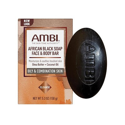 AMBI African Black Soap 5.3 oz, Cleans Nourishes Skin
