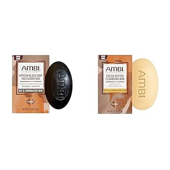 AMBI African Black Soap 5.3 oz, Cleans Nourishes Skin