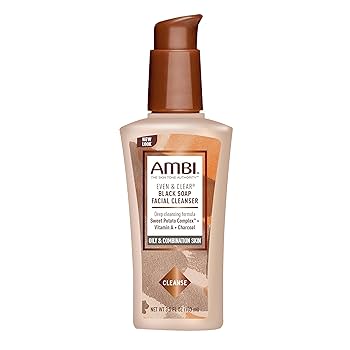 AMBI Purifying Charcoal Black Soap Facial Cleanser 3.5 Fl Oz